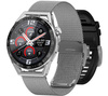 SmartWatch Rubicon RNCE88 srebrna koperta, czarny silikonowy pasek, srebrna bransoleta BT Call