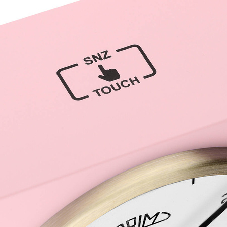 Budzik Prim C01.4430.23 różowy pastelowy cichy mechanizm 10 cm