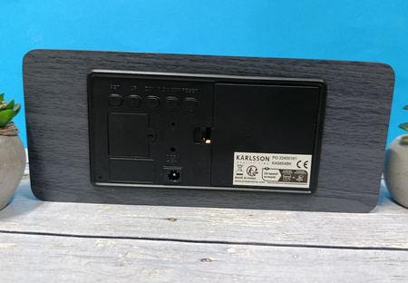 Budzik zegar Karlsson KA5654BK drewniany LED 21x9 cm
