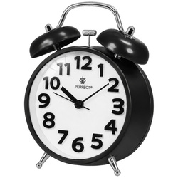 Budzik Perfect TBD11502 czarny głośny alarm cichy mechanizm