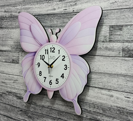 Zegar ścienny JVD HJ120 dziecięcy motyl 40x38 cm
