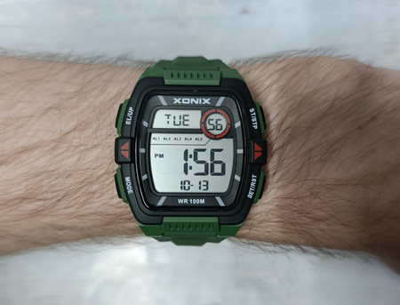 Zegarek Xonix DBI-004 męski elektroniczny zielony 43 mm