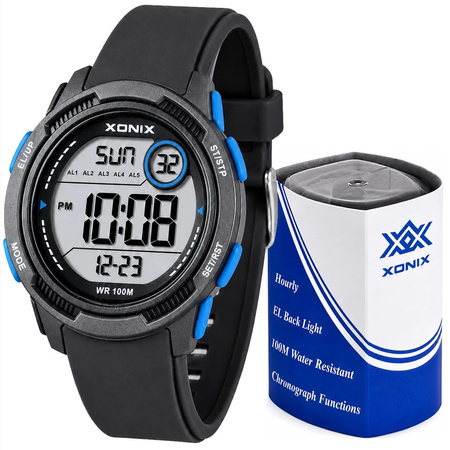 Zegarek Xonix DBF-005 młodzieżowy elektroniczny czarny 42 mm