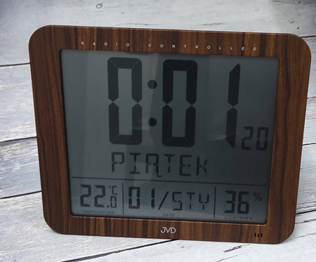 Zegar JVD DH9335.2 Termometr DCF77 Dni Tygodnia PL
