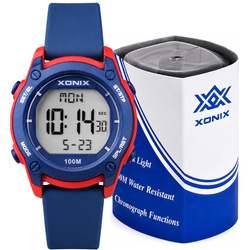 Zegarek Xonix BAZ-006 młodzieżowy elektroniczny czerwony niebieski