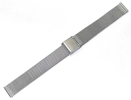 Bransoleta stalowa do zegarka 14 mm Jordan Kerr HQ04 S-14 srebrna siatkowa mesh