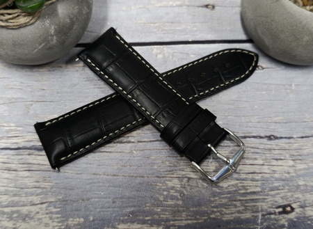 Skórzany wodoodporny pasek do zegarka 26 mm HIRSCH Duke L 01028051-2-26