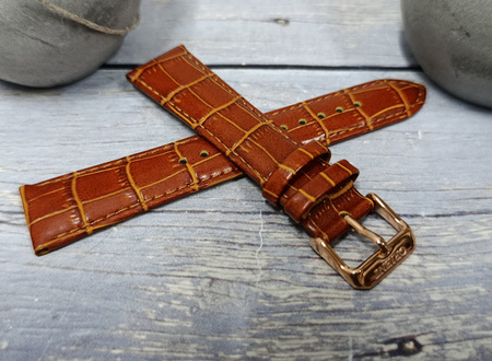 Pasek do zegarka Orient Bambino UL002016P0 21 mm brązowy