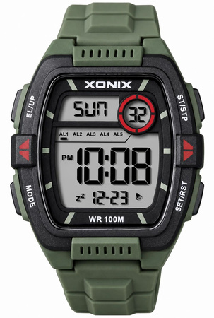 Zegarek Xonix DBI-004 męski elektroniczny zielony 43 mm