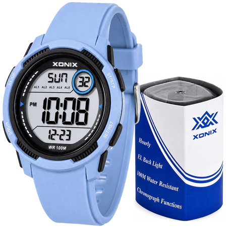 Zegarek Xonix DBF-001 młodzieżowy elektroniczny niebieski 42 mm