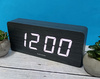 Budzik zegar Karlsson KA5654BK drewniany LED 21x9 cm