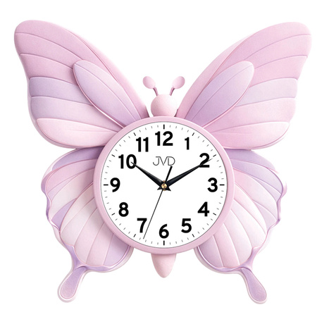 Zegar ścienny JVD HJ120 dziecięcy motyl 40x38 cm