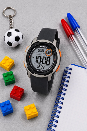 Zegarek Xonix DBF-003 młodzieżowy elektroniczny szary 42 mm