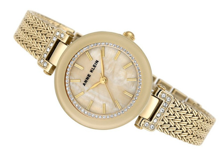 Zegarek Anne Klein AK/1906TMGB Swarovski Pearl Gold