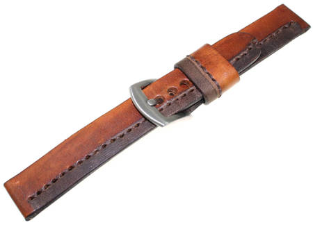 Brązowy skórzany pasek do zegarka 18 mm Tekla PL4.18 Hand Made