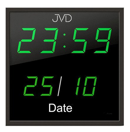 Zegar ścienny JVD DH41.1 LED Cyfry 5,8 cm Data 28x28 cm