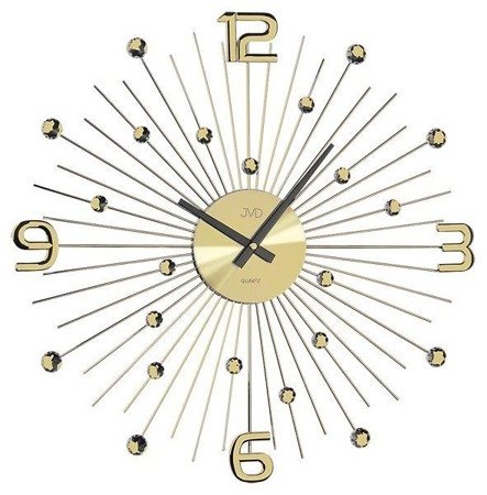 Zegar ścienny JVD HT074.1 z kryształkami, średnica 48,5 cm